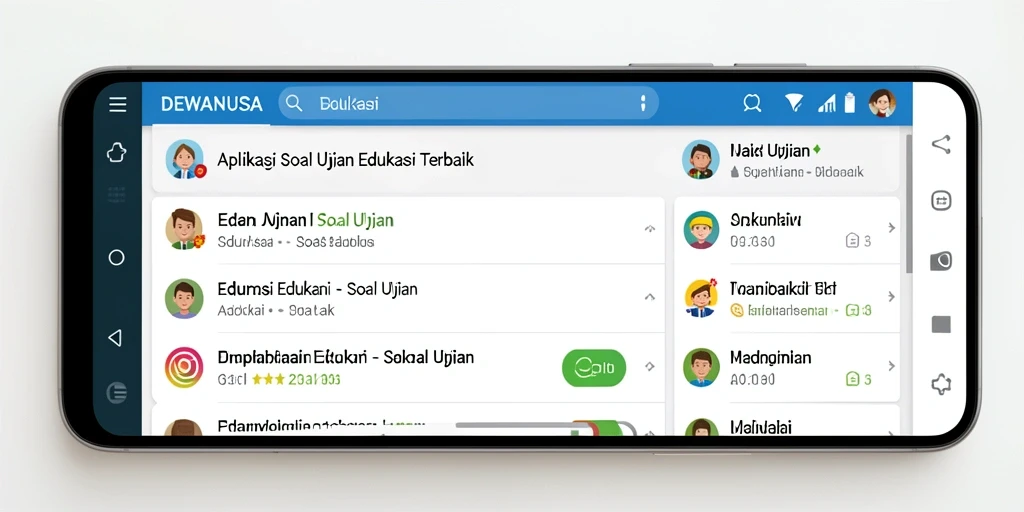 Antarmuka DEWANUSA yang menampilkan soal ujian interaktif.