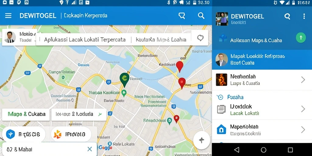 Tampilan antarmuka DEWITOGEL untuk lacak lokasi dengan informasi cuaca.