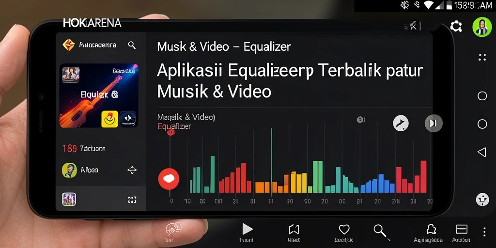 Antarmuka HOKIARENA yang menawan untuk pengaturan Equalizer.