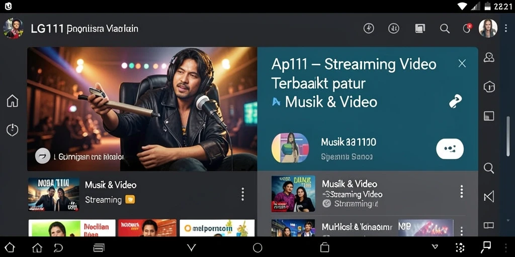 Antarmuka sederhana dan intuitif dari aplikasi LG111 untuk Streaming Video.