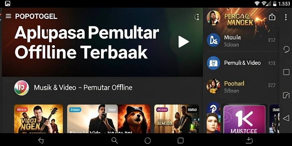 Tampilan antarmuka intuitif aplikas Pemutar Video Offline.