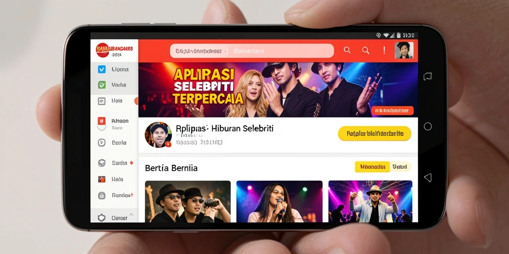 Antarmuka RAJABANDAR88 menampilkan berita selebriti terbaru dengan tata letak yang menarik.