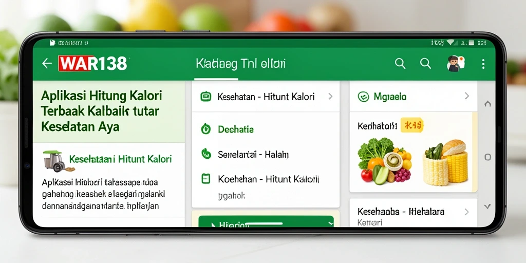 Tampilan antarmuka WAR138 dengan fitur Hitung Kalori yang mudah digunakan.
